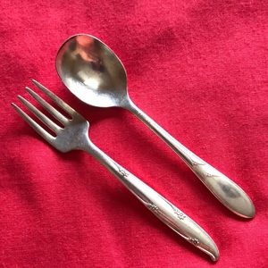 Child’s Silver/ Silver Plated Fork and Spoon Set